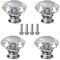 nuosen 4 pcs Crystal Knobs, 40 mm Diamond Drawer Cabinet Door Pull Crystal Door Handles with Screws for Home Kitchen Office Chest Bin, Dresser