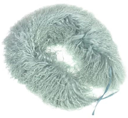 Reissner Lammfelle langflorige Kurz Boa Stola aus 100% Tibet Lammfell Länge 75cm