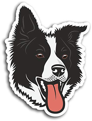 DestinationVinyl 2 x 10 cm Spaß-Border-Collie-Schäferhund-Vinyl-Aufkleber - Aufkleber Laptop-Geschenk # 19582 (10 cm groß)