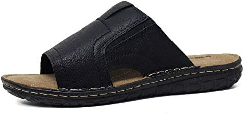 DUNLOP Mens Sandals Memory Foam Touch Fastening Open Toe Flip Flop Mules Summer Shoes (Black Blk, UK Footwear Size System, Adult, Men, Numeric, Medium, 9)
