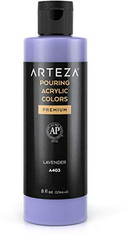 ARTEZA Pouring Acrylfarbe, 236 ml, A403 Lavendel, flüssige Gießfarbe, kein Mischen erforderlich, Farbe zum Gießen auf Leinwand, Glas, Papier, Holz, Fliesen und Steinen