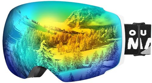 OutdoorMaster Unisex Skibrille PRO Damen Herren mit wechselgläsern, 100% UV-Schutz Schneebrille Skibrille für brillenträger, Anti-Nebel Snowboard Brille Ski Goggles für Jungen und Mädchen