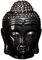 Buddha Head Keramik Hohl Aromatherapie Ofen Öl Kerzenbrenner für Yoga oder Meditationsraum (Schwarz)