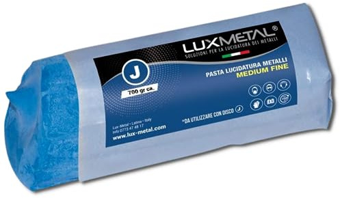 Lux Metal Polierpaste Dunkelblau 700 g Fein Mittel Schleifpaste Für Spiegelnden Glanz Auf Edelstahl, Aluminium Eisen Messing Chrom, Holz, Marmor und Weitere Metall - Perfekt Zum Polieren von Messern