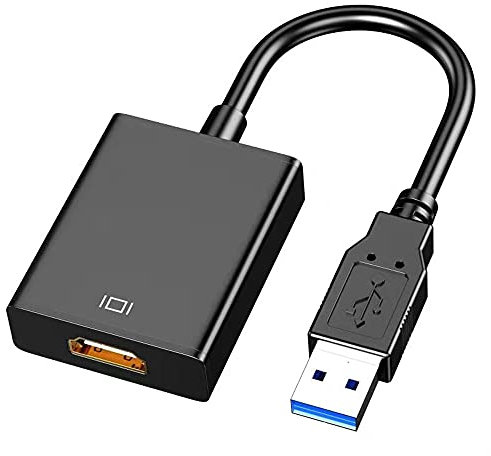 Adaptador USB a HDMI, cable USB 3.0/2.0 a HDMI Convertidor de vídeo multipantalla - PC portátil Windows XP 7/8/8.1/10, escritorio, portátil, PC, monitor, proyector, HDTV