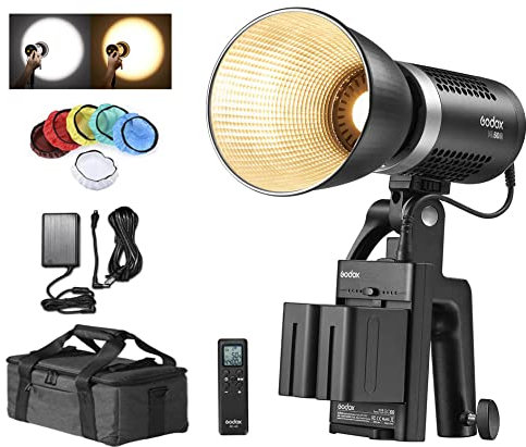 Godox ML60Bi ML60 Bi 60W Bi-Color LED Light Silent Mode Portable Brightness Adjustment Support Li-ion Outdoor LED Light