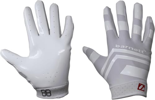 BARNETT FRG-03 professional receiver football gloves, RE, DB, RB WHITE (L)