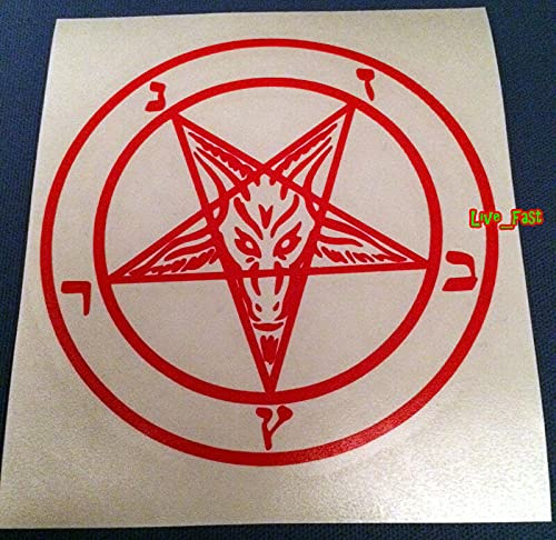 myrockshirt Baphomet Pentagram 20 cm Aufkleber Sticker Vinyl Satan Black Metal Death Metal Goth Gothic
