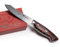 Eagle U-Grip - Brotzeitmesser 11 cm - Voll-Damaststahl 108 Lagen/Heftschalen: G10 schwarz-rot-weiß