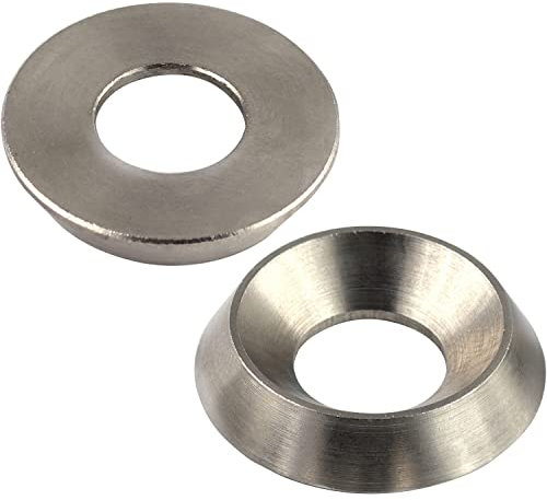 OPIOL QUALITY® Rosette gedreht M10 aus Edelstahl V1A A1 (2 Stück) für Senkkopfschrauben Rosetten Zierscheiben Scheiben Unterlegscheiben aus Vollmaterial