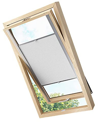 DACHFENSTER PLISSEE FALTROLLO Thermo VERDUNKELND Weiss Sand Cappuccino HELLGRAU DUNKELGRAU Beere HELLGRÜN DUNKELGRÜN BLAU PASSEND FÜR VELUX FAKRO (FAKRO 66x118 Weiss)