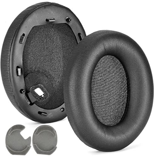 Yaowanguan Ear Pads Replacement Cushions for Sony WH-1000XM4 Headphones, Protein Leather Black Clip WH1000XM4 Earpads w/Foam 1 Pair