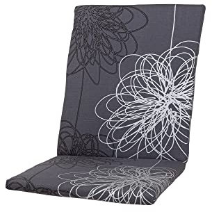 KETTtex 0519 Auflage Mittellehner Korsika grau-silber gemustert 109x49x4 cm Sitzpolster