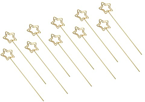 PATIKIL 20Pack Metall Draht Kartenhalter 4.7 Stern Klemmen Goldton | Foto Bild, für Party