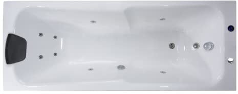 Basera® BASIC Indoor Whirlpool Badewanne Bali mit 8 Massagedüsen, LED-Ambiente (170 x 75 x 62 cm)