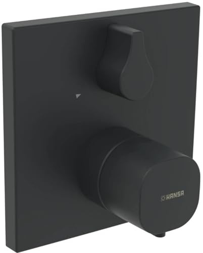 HANSA HANSALIVING Wannen- und Brausearmatur, Fertigmontageset, Thermostat, Unterputz, 8114956233, Farbe: Matt-Schwarz