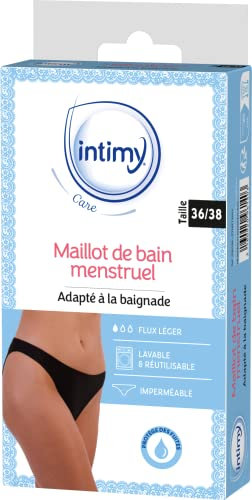INTIMY CARE - Bas De Maillot De Bain Menstruel - Taille 36/38 - Adapté À La Baignade, Protection Contre Les Fuites - Imperméable - Lavable Et Réutilisable