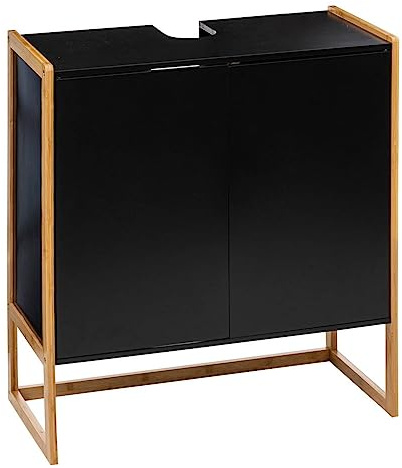 5 five simply smart Waschtisch mit 2 Türen, Naturéo, Schwarz