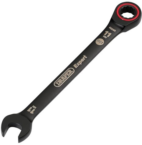 Draper 03882 Expert HI-TORQ Metric Ratchet Combination Spanner, 11mm, Black
