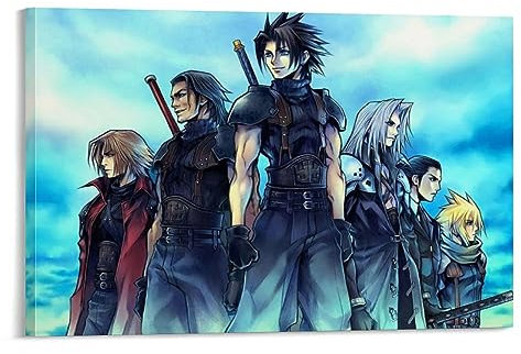 Crisis Core FF7 Poster, dekoratives Gemälde, Leinwand, Wandposter und Kunstdruck, modernes Familienschlafzimmer-Dekor-Poster, 60 x 90 cm