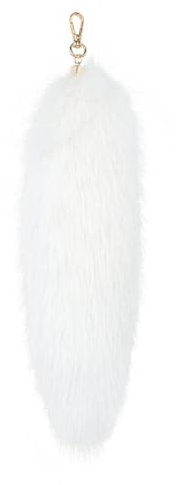 Surakey Flauschiger Plüsch Fuchsschwanz Schlüsselanhänger Anhänger Fell Schwanz Keychain Extra Groß Schlüsselring Tasche Zusätze Auto Schlüsselanhänger Anhänger Weich Flaumig Handtasche Dekoration