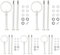 Nchdewui 5 Pack Etageren Stangen, Etagere Stangen Set, Etagere Bausatz, Metallstangen Mittellochausstech für Hochzeitstorte Etagere Tortenständer Tortenhalter Torten (Weiß)