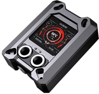 GRANZON GAMSC CPU Water Cooling Block w/Temp Digital Display use for Ryzen 5/7/9/3/3600x/ Ryzen ThreaRipper/AM3/AM3+/AM4/AM5/FM2/ AMD CPU Water Cooler Radiator pc Water Cooling - Black