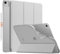 MoKo Hülle für iPad Air 13 Zoll M3 2025/M2 2024, iPad Air 13 Zoll mit weicher, transparenter, gefrosteter TPU Rückseite, Slim Smart Folio Schutzhülle, Auto Schlaf/Aufwach, Hell Grau