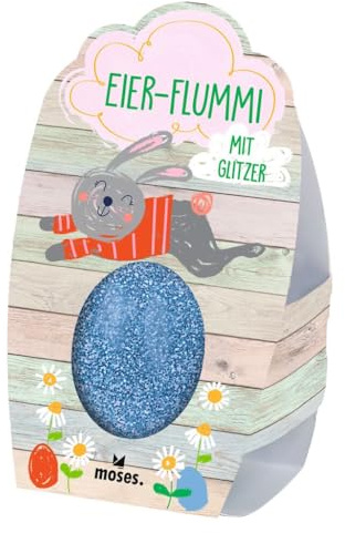 moses. Glitzernder Eier-Flummi | Glitzer Osterei erhältlich | Hüpfball | Springflummi | Geschenk für Kinder