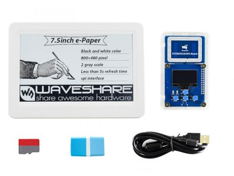 TUOPUONE 19,1 cm (7,5 Zoll) passives NFC-betriebenes E-Paper-Evaluationsset, drahtlose Stromversorgung und Datenübertragung, mit NFC-Leser, Micro-SD-Karte und unverzichtbares Zubehör, sofort