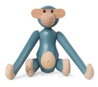 Kay Bojesen Figur AFFE Mini aus Buchenholz in der Farbe Vintage Blau, Größe: 9,50 x 3,50 x 10 cm, 39361