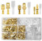 JJUNW Set di manicotti piatti, 450 pezzi, capicorda piatta, 2,8 mm, 4,8 mm, 6,3 mm, connettore piatto maschio, femmina, con manicotto isolante