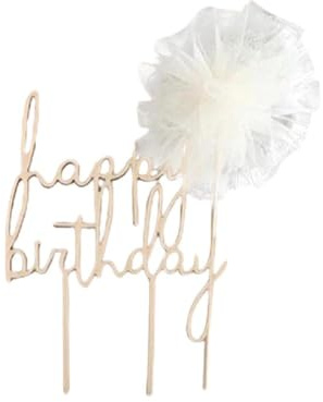 Fc'Noqgn 2 Stück weiße Seide alles Gute zum Geburtstag Kuchen Topper, Geburtstagskuchen Topper, Happy Birthday, personalisierte Kuchen Topper für Jungen und Mädchen