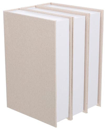 MAGICLULU 3 Stück Dekorative Bücherbox Gefälschte Bücher Aufbewahrungsbox Leinen Künstliche Bücher Für Heimdekoration -Aufbewahrung Andenkenbox Beige
