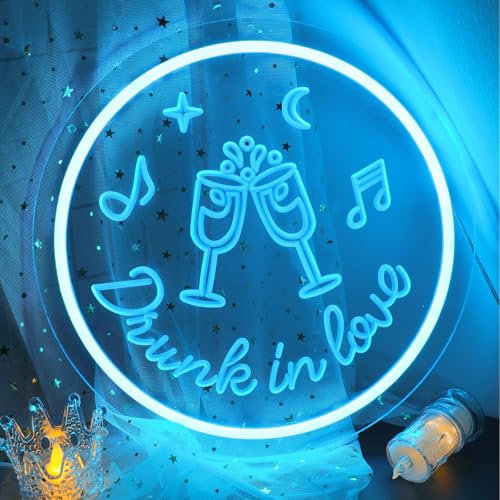ENUOLI Wine Glass Neon Sign, LED Neon Lights for Wall Decor USB Powered Wine Glass Light up Signs Dimmable Drink Neon Signs for Bedroom Home Bar Restaurant Beer Bar Man Cave Night Club Party