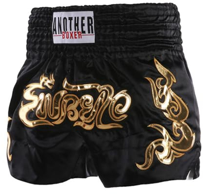 TiaoBug Pantaloncini da Boxe Bambini e Ragazzi Nero 13-14 Anni