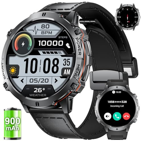 LIGE Smartwatch Hombre Reloj Inteligente con Oxímetro y Monitor de Frecuencia cardíaca, 110+ Modos Deporte (Running/Natación), Llamadas Bluetooth, 900mAh 45 Días Autonomía, 5ATM Impermeable