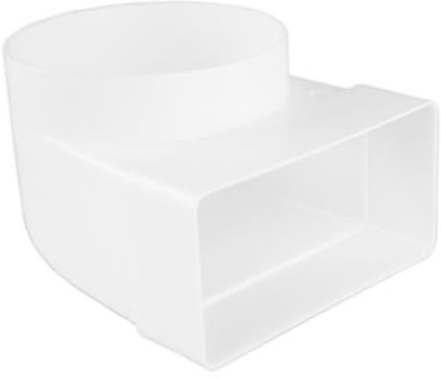 Flachkanal 204x60mm Umlenkstück auf Rundrohr 100mm 125mm 150mm | Übergangsstück | Verbinder | Abluftkanal | Flachkanal Adapter | Luftkanal Verbindungsstück (Umlenkstück 204x60mm auf 150mm (90°))