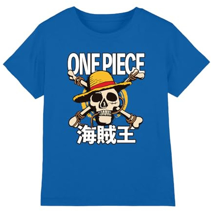 One Piece Boys Jolly Roger Kids T-Shirt, Royal Blue, 5-6 Years UK