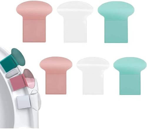 6 Pieces Toilet Seat Lifter, Sticky Toilet Lid Raise Lifter Handle Avoid Touching Self Adhesive Toilet Seat Lifter for Travel Home Bathroom Office Restaurant Hotel