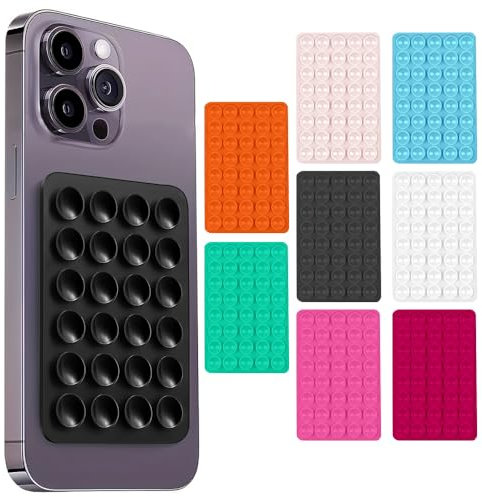 chunyuwen 8PCS Silicone Suction Phone Case Mount,sticky phone case for wall,Hands-Free Fidget Toy Mirror Shower Phone Holder, Non Slip Suction Cup Phone Mount(coloured)