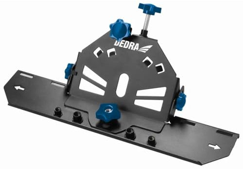 DEDRA Supporto per smerigliatrice angolare a 45° per smerigliatrice angolare, per taglierina da 115/125 mm, taglio efficiente di piastrelle, acciaio, compatibilità con diversi aspirapolvere