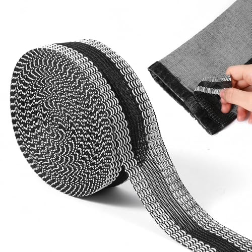 Sorcristy Hem Tape for Pants, 32.8 Ft Iron on Hemming Tape, Iron on Hemming Washable Hem Fabric Adhesive Tape, Pant Hemming Tape for Jeans Suit Pants Trouser Mouth (Black)