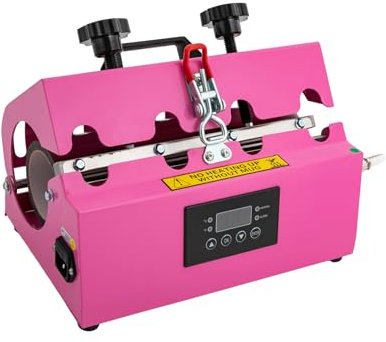 Tazón de tambor máquina de sublimación para tazas, pantalla LED, 30 x 50,7 x 20 cm, color rosa