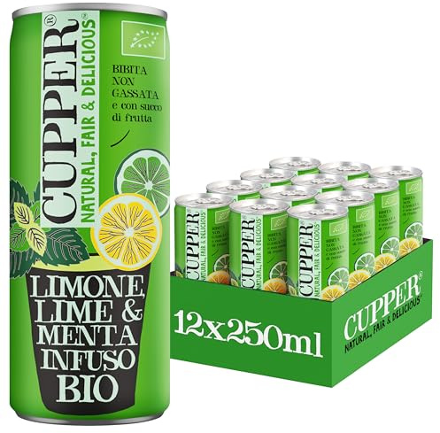 CUPPER Bibita Lime Menta e Limone Biologica Non Gassata 12x250ml