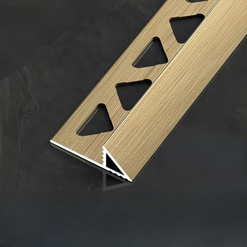 pykaaiiu Fliesenabschlussleiste Eckprofil Alu Stufenprofil Übergangsleiste HöhenausgleichFliesenprofilWasserdicht,feuchtigkeitsbeständig und rostfreiFür Innenbereich, Büro, Schule, Hotel(Bronze,10mm)