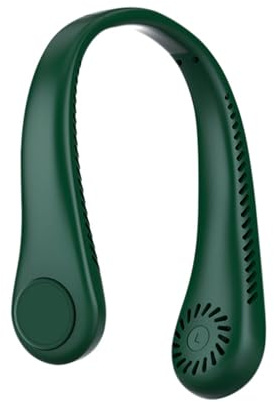 HADAVAKA Ventilatore Portatile Da Collo, Ventilatore Facciale Ricaricabile Usb Da 1800 Mah, 3 Impostazioni Di Velocità, Mini Ventilatore Senza Pale A Mani Libere Per Uomini E Donne (Green)