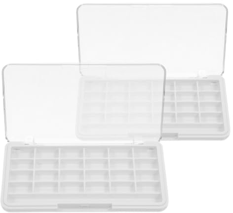 VALICLUD Lot De 2 Palette De Fards À Paupières Vide Transparente Boîte De Maquillage Vide Portable Rangement Coiffeuse Maquillage pour Poudre Blush Et Rouge À Lèvres Couvercle Clair Voyage