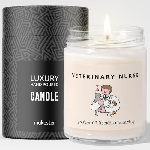 Veterinary Nurse Gifts - Luxury Soy Wax Candle - Vanilla, Jasmine, Sugared Almond - Makester