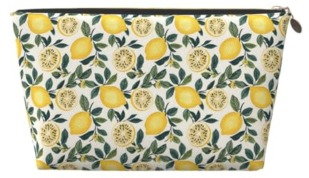TZTTZT Lemon Tree Leaf 1 Print Makeup Bag, Cosmetic Travel Toiletry Bag for Women, Leather Make Up Bags, Cute Makeup Pouch Organizer, Travel Essentials for Women